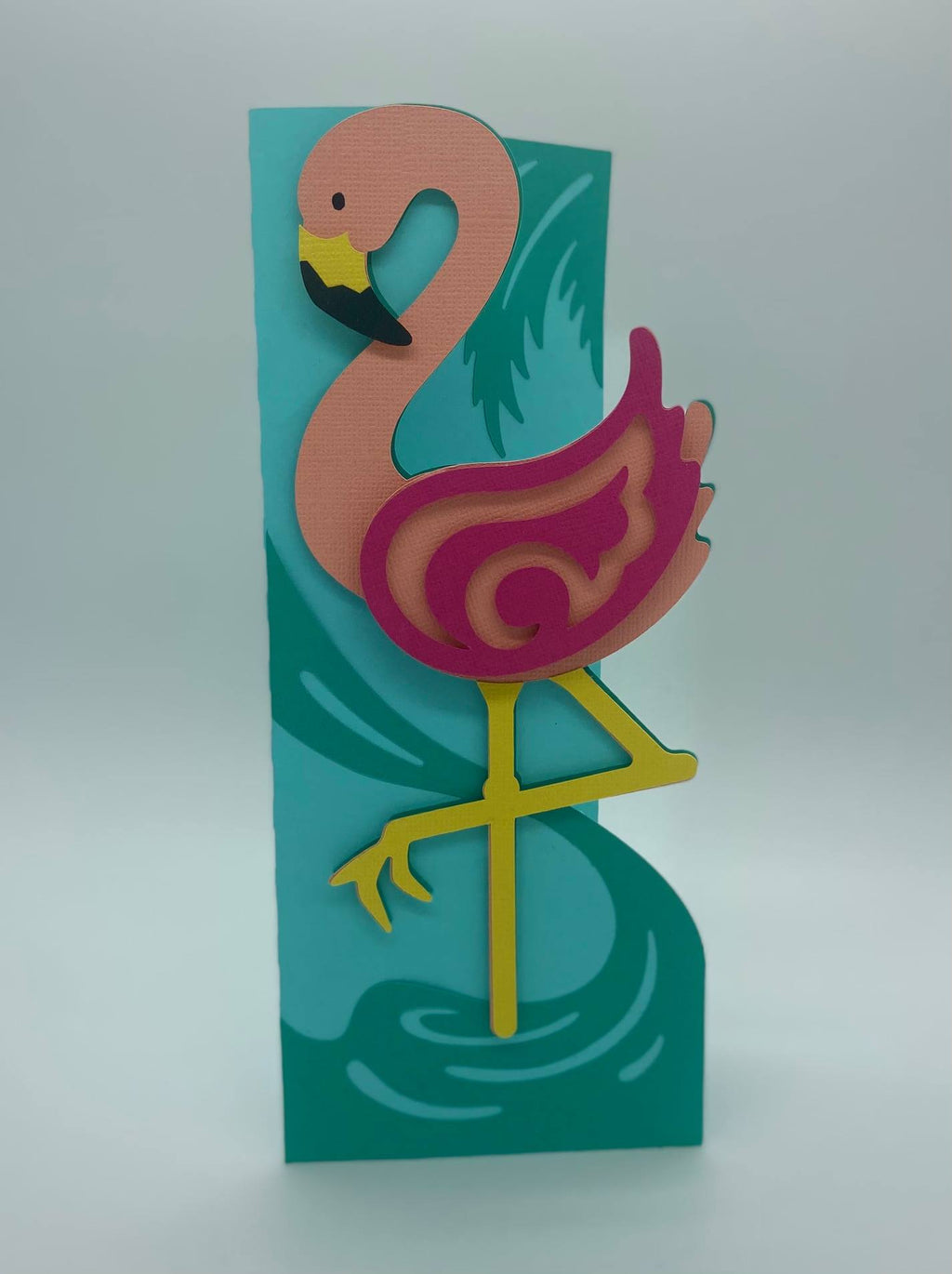 Tropical Flamingo Handmade Flamingo card
