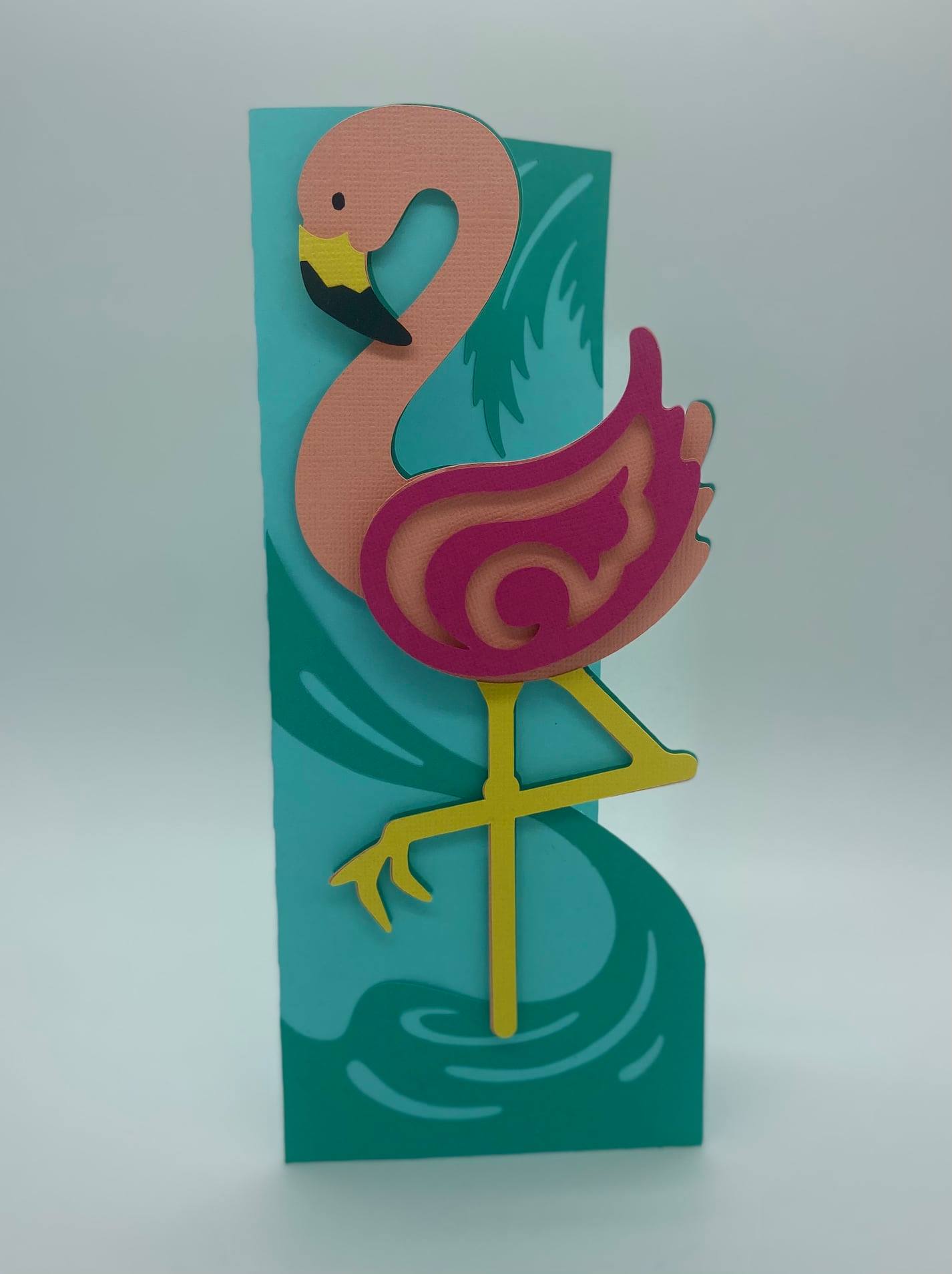 Tropical Flamingo Handmade Flamingo card